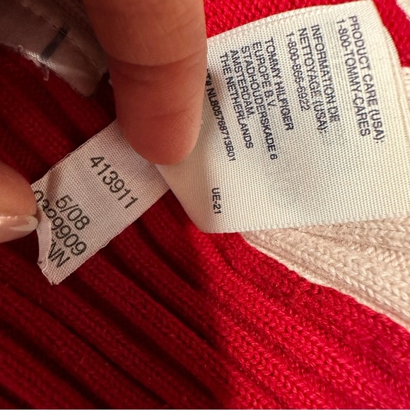 Tommy Hilfiger | Red Snap Button Collar Sweater Y2K Size Medium - Picture 13 of 14